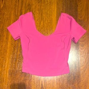 Sonic pink lulu lemon athletic crop top Size:4